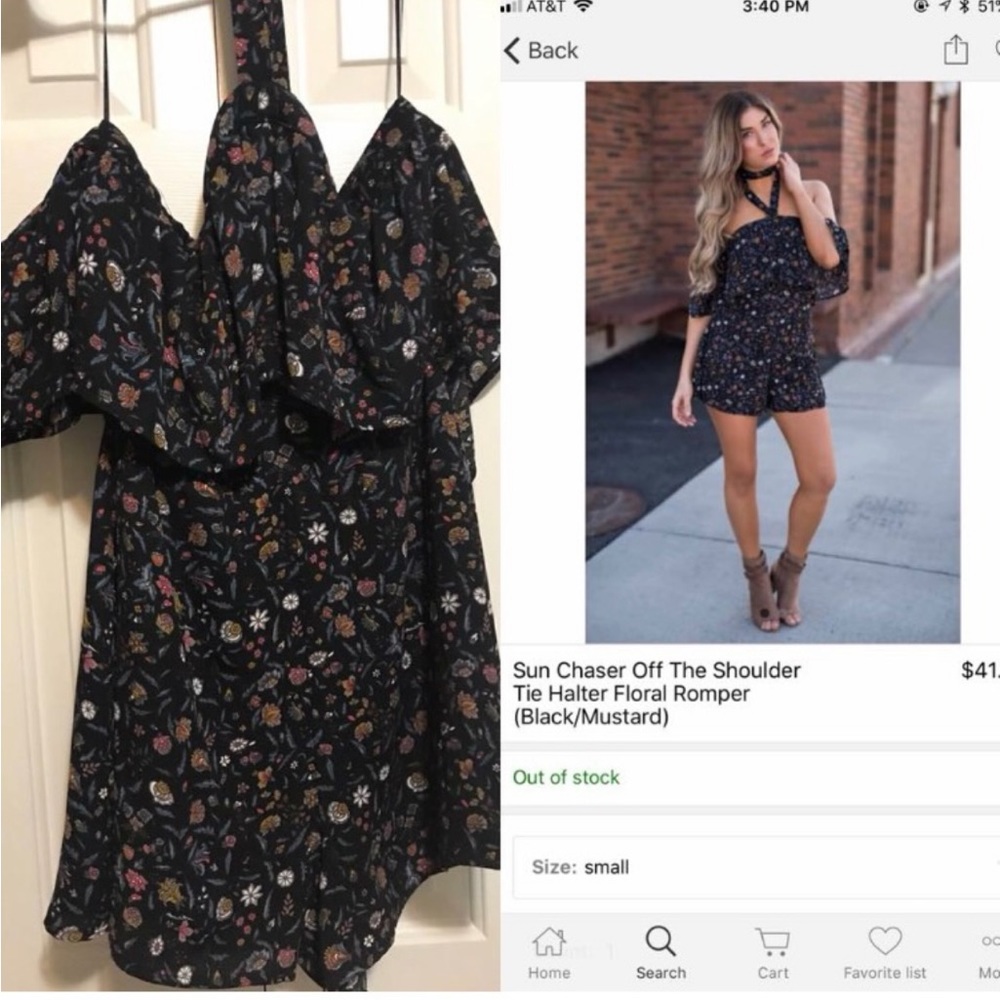Off the shoulder romper size large